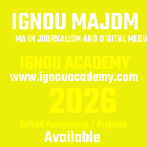 IGNOU MAJDM SOLVED ASSIGNMENT 2026